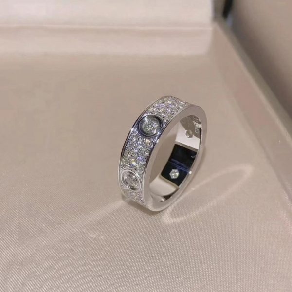 18K Gold Cartier Love Ring, Paved, 6 Diamonds fake