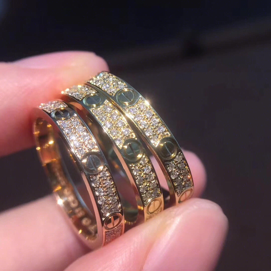 are cartier love rings solid gold