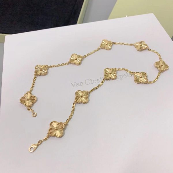 Van Cleef 10 motif necklace gold copy