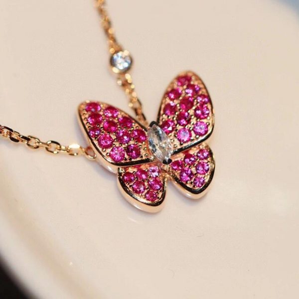 Copy van cleef two butterfly pendant