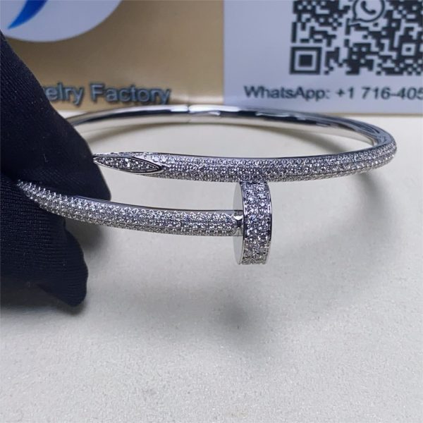 Cartier juste un clou bracelet in 18k white gold dupe