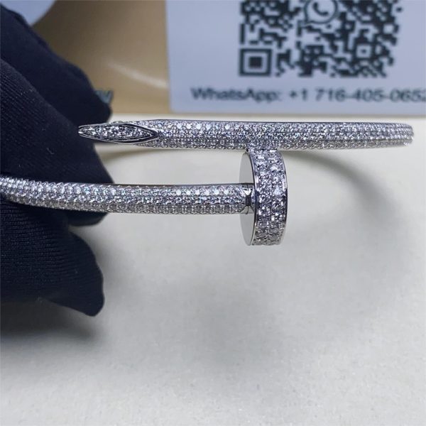 Cartier juste un clou bracelet in 18k white gold dupe