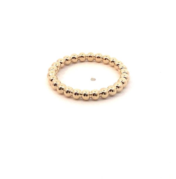 14k Yellow Gold Round Bead Ring