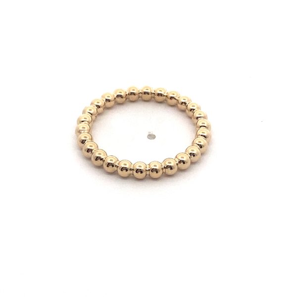 14k Yellow Gold Round Bead Ring