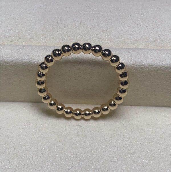 14k Yellow Gold Round Bead Ring