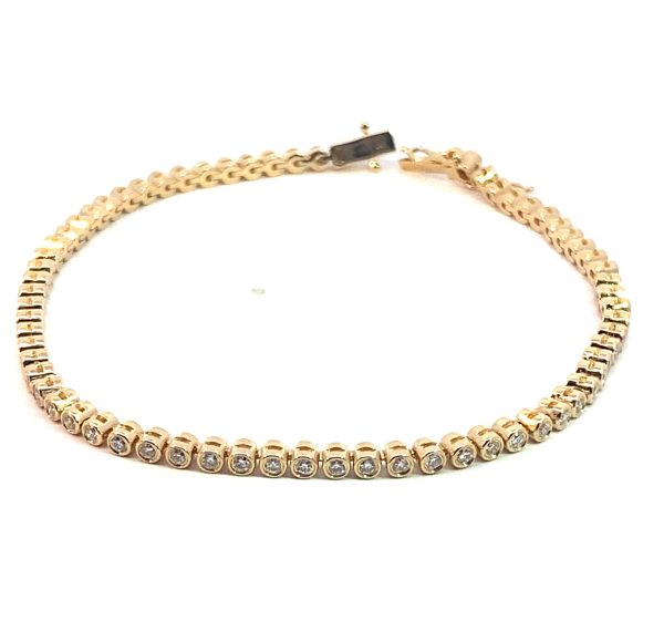 lab grown diamond tennis bracelet yellow gold