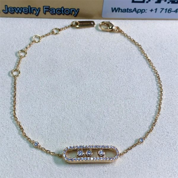 18K Yellow Gold Pavé Diamond Bracelet Baby Move