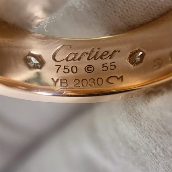 Cartier rose gold ring with diamond