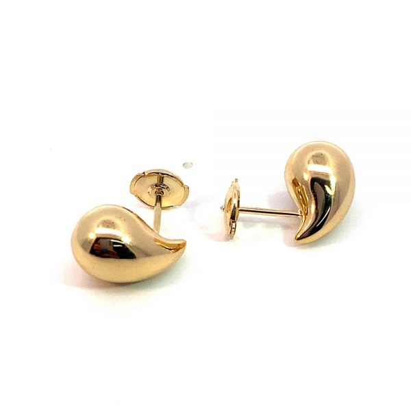 18K Gold Water Droplet Hollow Heart Shaped Earrings