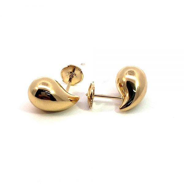 18K Gold Water Droplet Hollow Heart Shaped Earrings