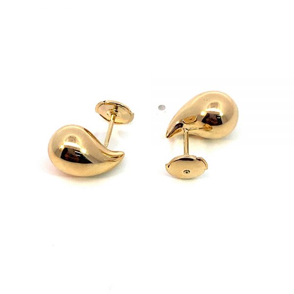 18K Gold Water Droplet Hollow Heart Shaped Earrings