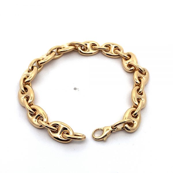 18K Real Gold Pig Nose Chain Bracelet