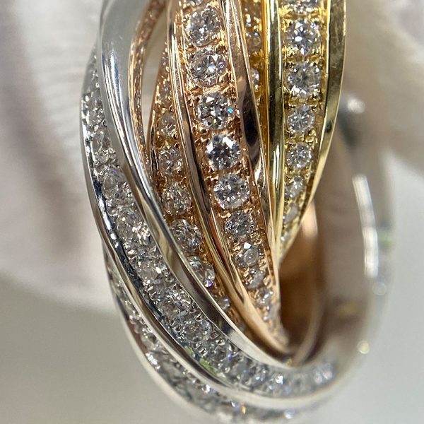 Replica cartier trinity ring with diamonds