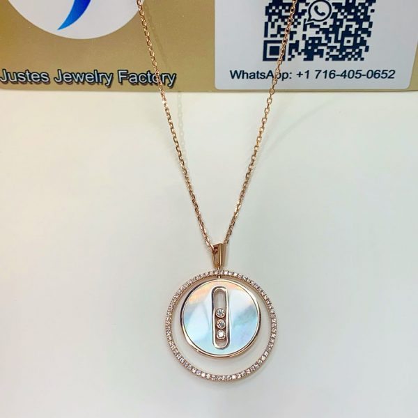 Replica Messika White Lucky Move MM Diamond Necklace, Messika Lucky Move Necklace Dupe, Women fake messika white lucky move mm diamond necklace