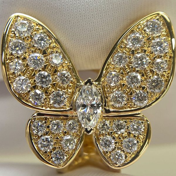 Fake Van Cleef Arpels Butterfly Diamond Earrings